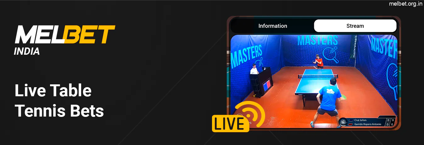 Indian Players Can bet on Table Tennis in Live and Watch Live Streams of Events